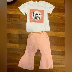 Fries Before Guys Toddler Set Size 3-4 but fits small. Brand New!